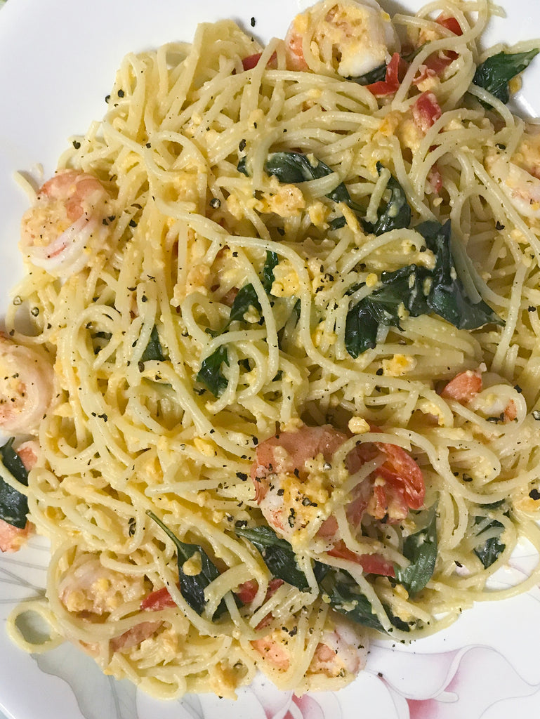 SALTED EGGS PRAWN PASTA