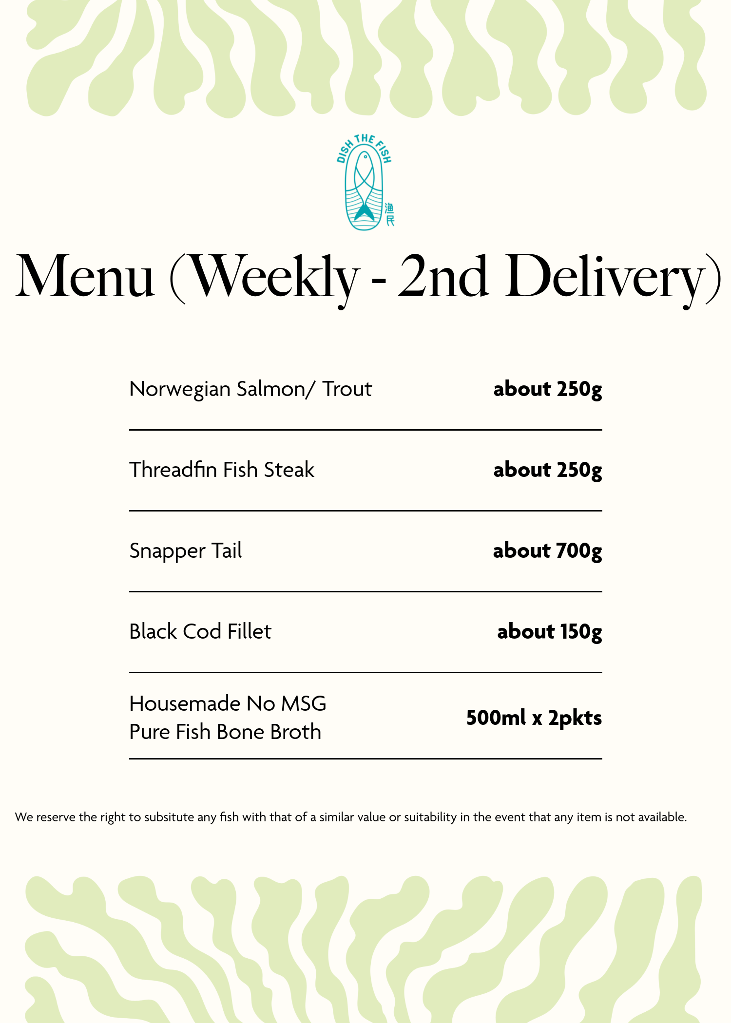 Nourishing Seafood Confinement Package Dishthefish Threadfin Salmon Trout Snapper Black Cod Gindara Fresh Fish Housemade Pure Fish Bone Broth